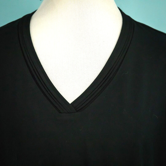 Talbots Plus Size 2X Black V Neck 3/4 Sleeve Rayon Blend Knit Top Shirt NEW - Picture 2 of 6